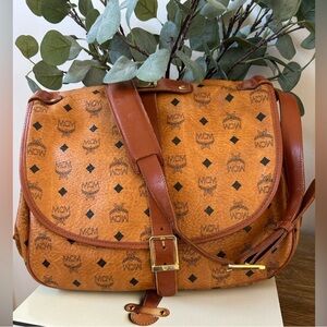 MCM Orange and Brown Crossbody Bag